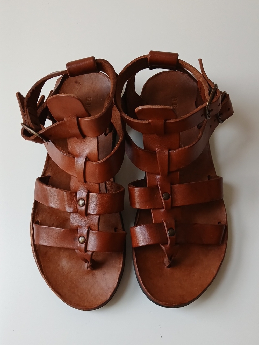 Brador Oleandra Italian Leather Sandals Brown Women's 38